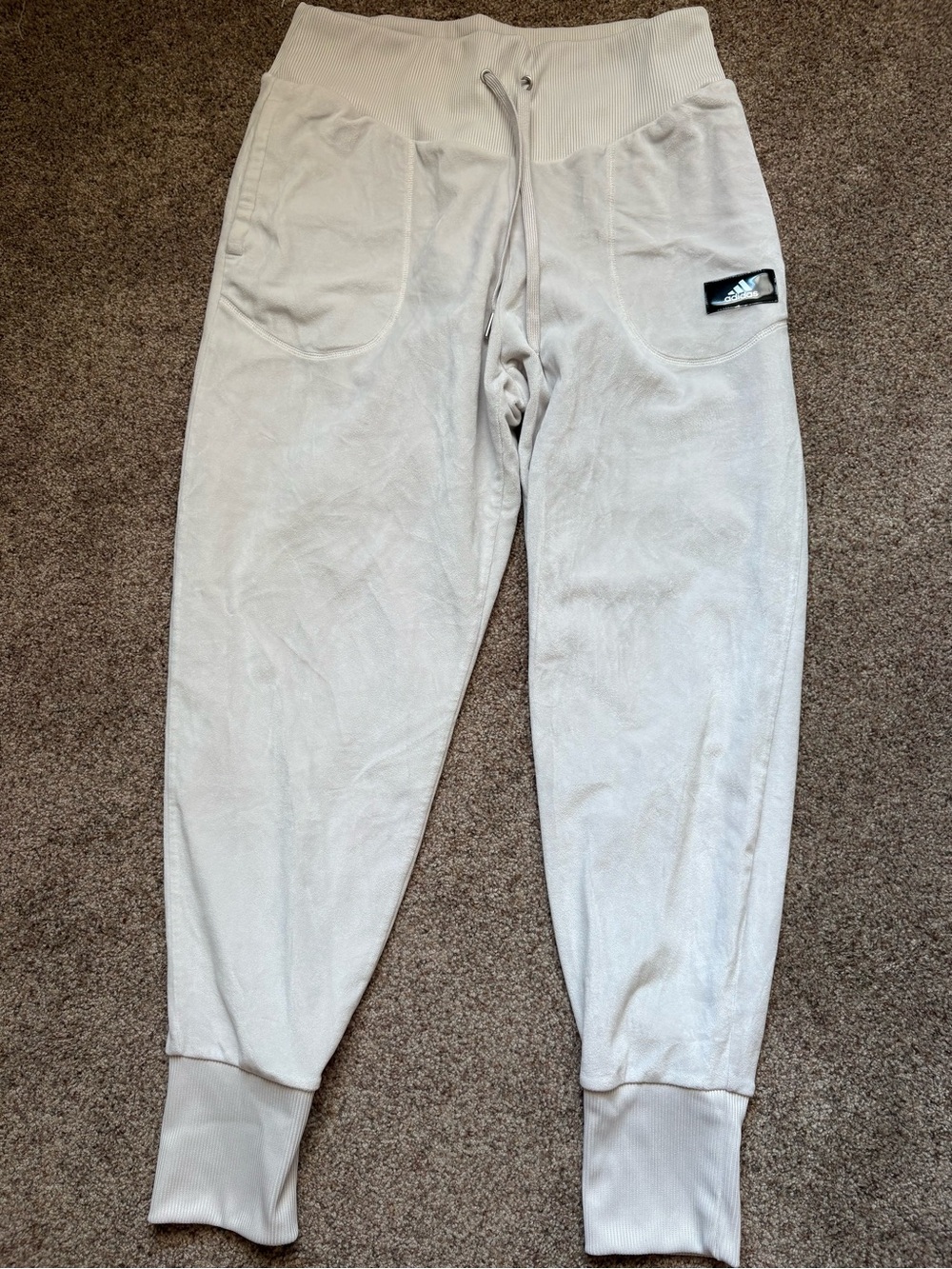 Adidas Women's White Mock Neck Sweatshirt and Sweatpants Set - Picture 3 of 5